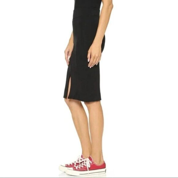 LNA Skirt Slit Mini High Rise Waist Bodycon Pencil Black Stretch Jersey Size S - Picture 11 of 16